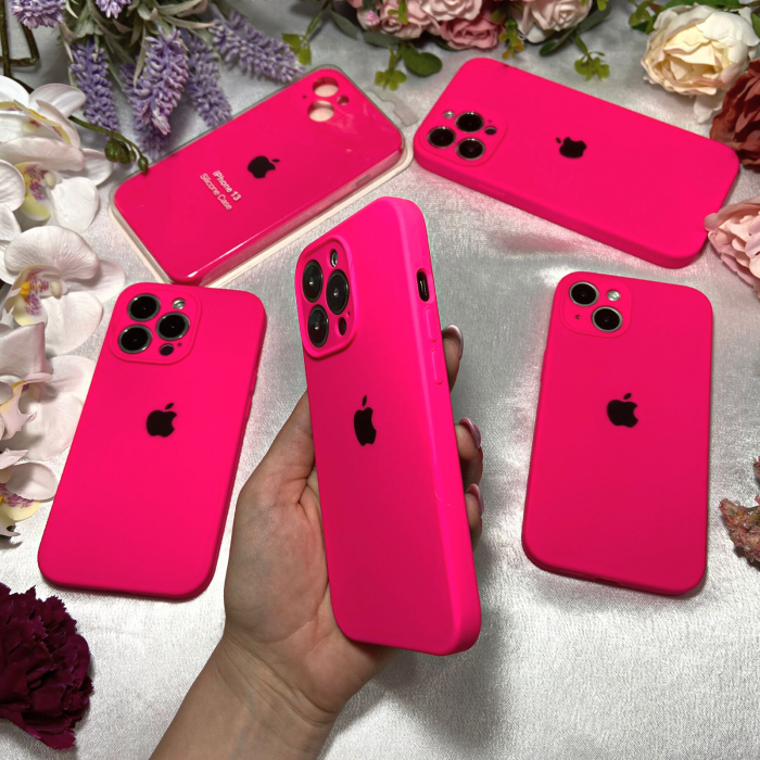 Husa pentru iPhone 16 Pro Max, Silicon cu Protectie Camera, Pink-Neon [3]