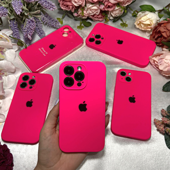 Husa pentru iPhone 16 Pro Max, Silicon cu Protectie Camera, Pink-Neon [2]