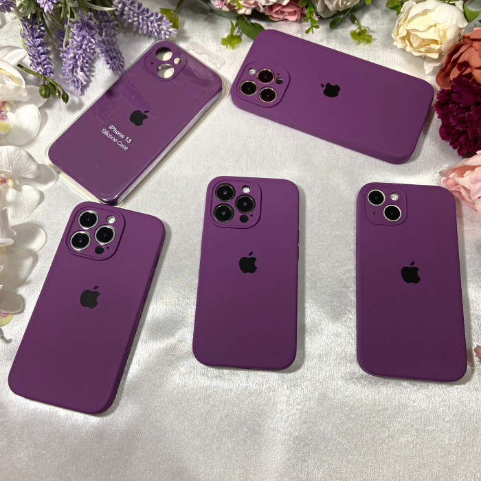 Husa din Silicon cu Protectie Camera pentru iPhone 14, Dark-Purple [5]