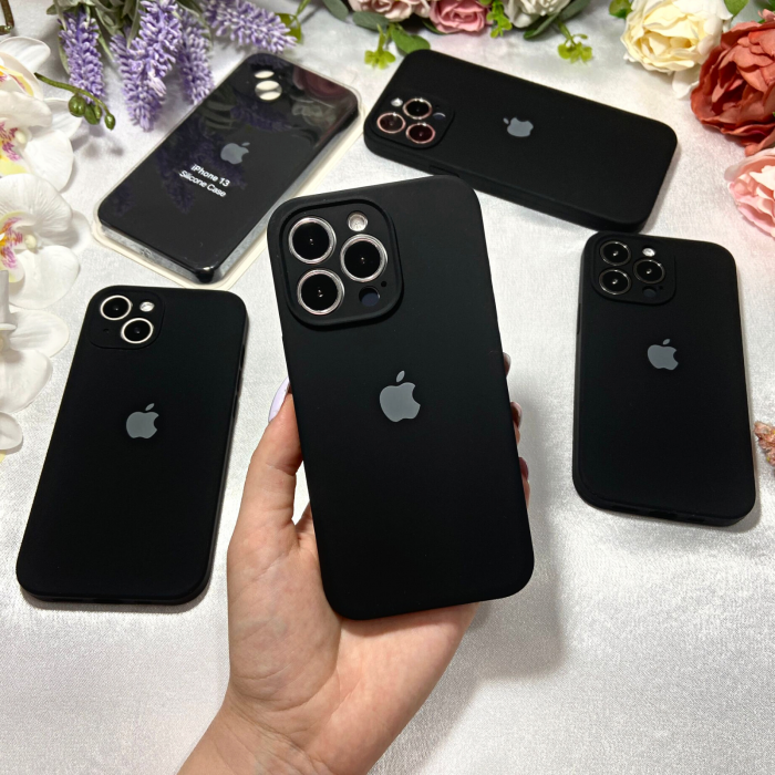Husa pentru iPhone 16, Silicon cu Protectie Camera, Neagra [2]