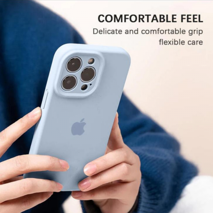 Husa din Silicon cu Protectie Camera pentru iPhone 13, Blue [2]