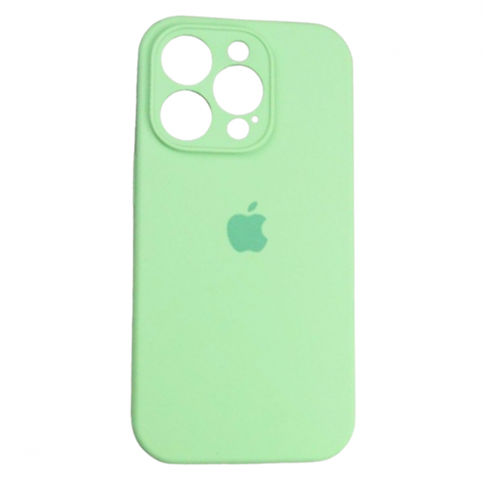 Husa din Silicon cu Protectie Camera pentru iPhone 15, Pistachio [2]
