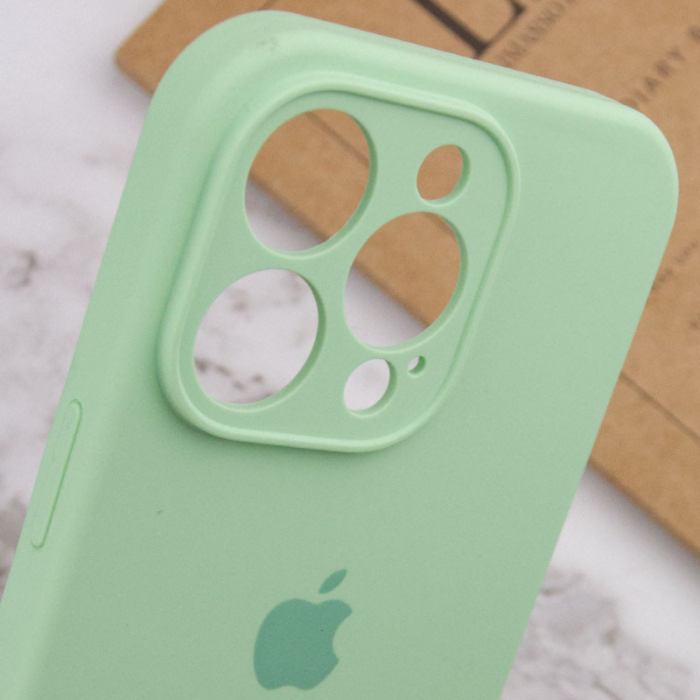 Husa din Silicon cu Protectie Camera pentru iPhone 15, Pistachio [3]