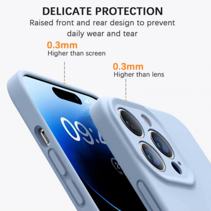 Husa din Silicon cu Protectie Camera pentru iPhone 13 Pro, Blue [3]