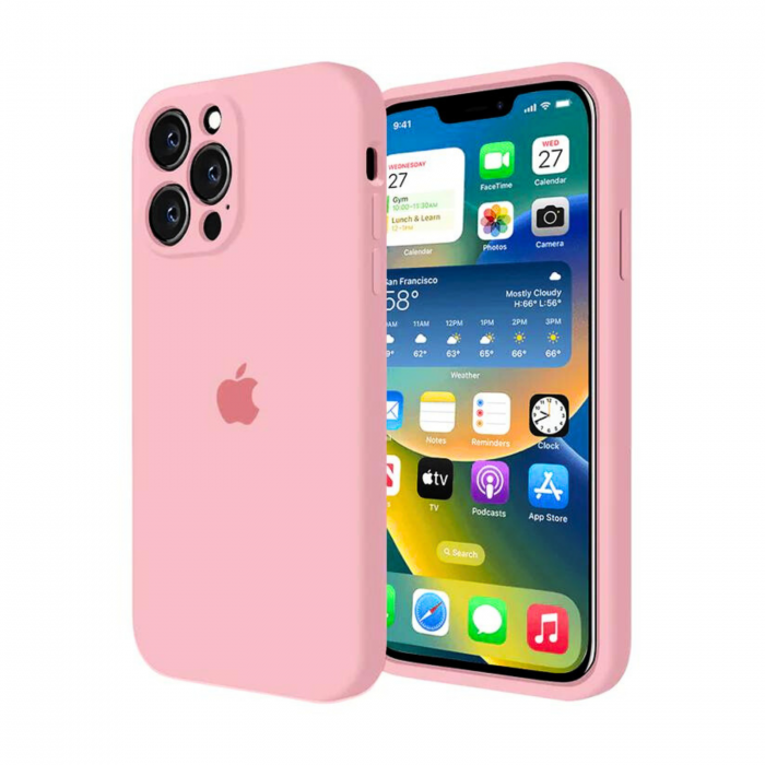 Husa din Silicon cu Protectie Camera pentru iPhone 15, Roz [1]