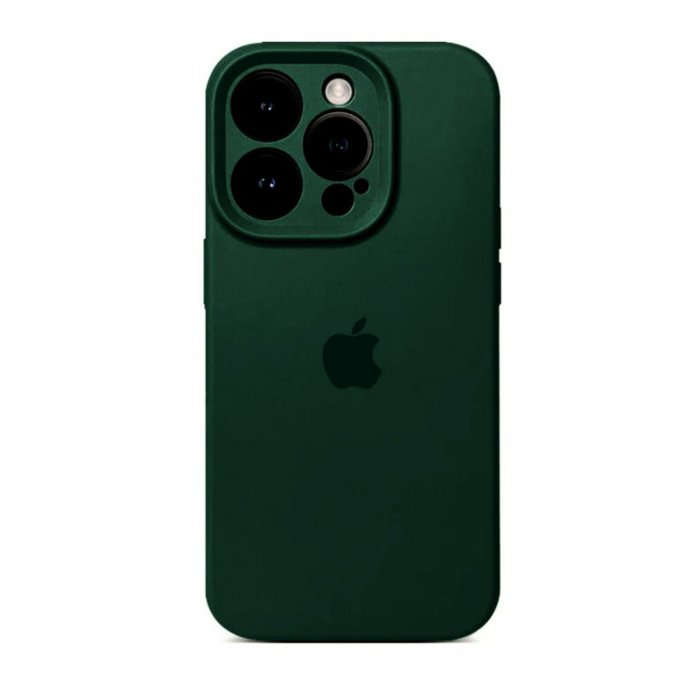 Husa din Silicon cu Protectie Camera pentru iPhone 14, Verde Army [1]