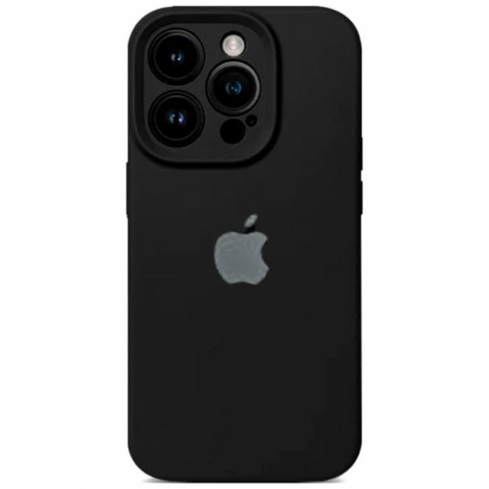 Husa pentru iPhone 16, Silicon cu Protectie Camera, Neagra [1]