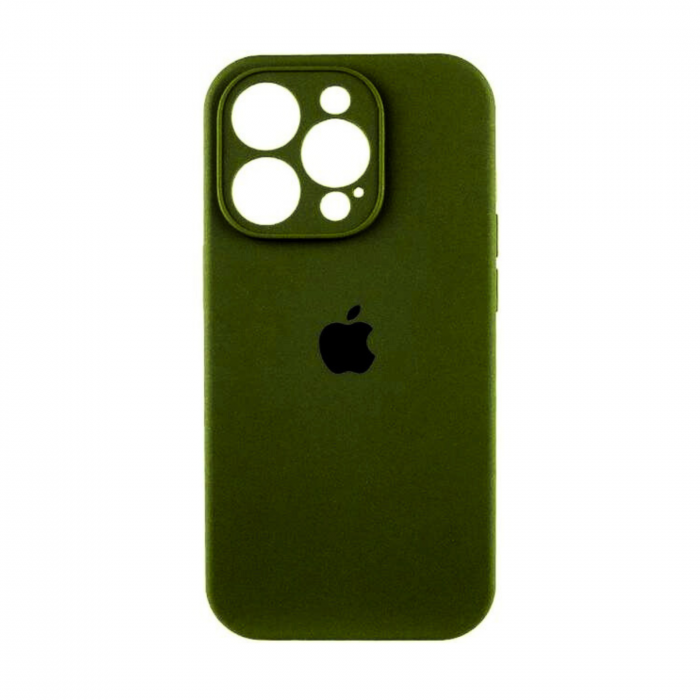 Husa din Silicon cu Protectie Camera pentru iPhone 15, Camo Green [1]
