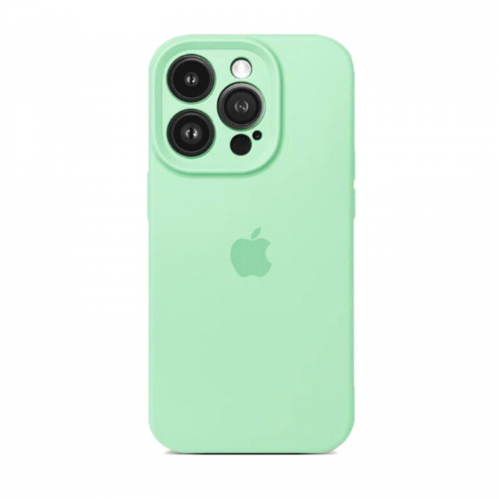 Husa din Silicon cu Protectie Camera pentru iPhone 15, Pistachio [1]