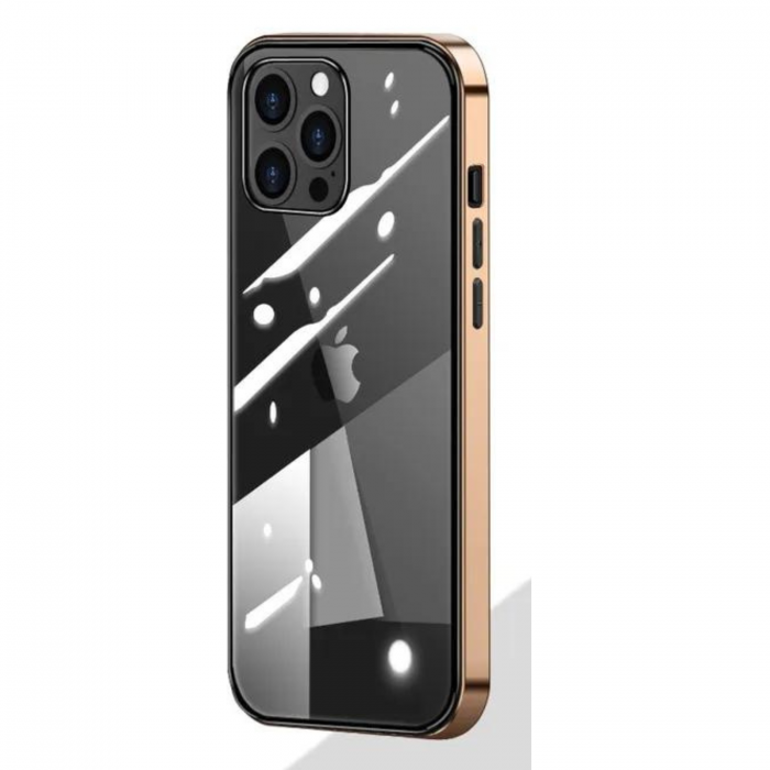 Husa Electroplated Frame pentru iPhone 13 Pro, Gold [3]