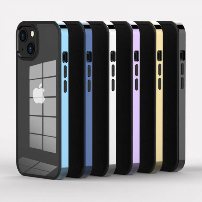 Husa Electroplated Frame pentru iPhone 13 Pro Max, Navy Blue [3]