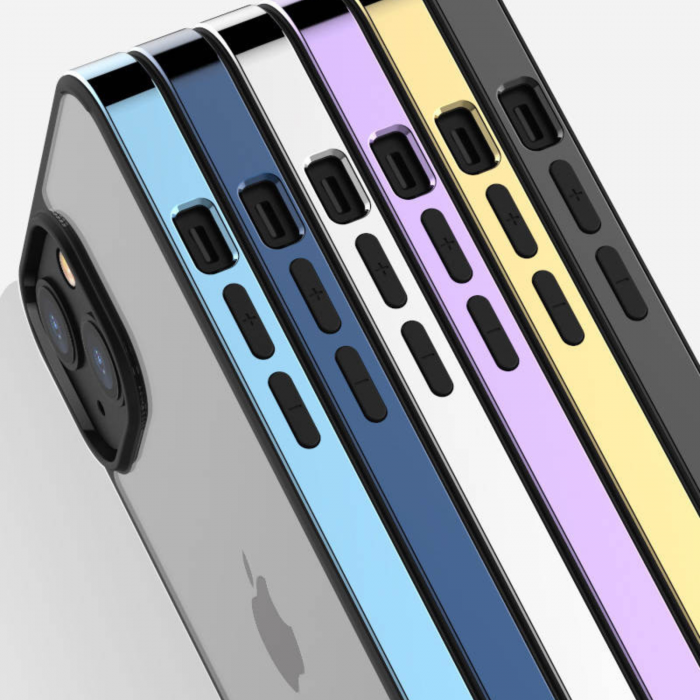 Husa Electroplated Frame pentru iPhone 13 Pro Max, Silver [3]