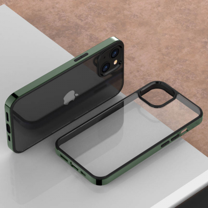 Husa Electroplated Frame pentru iPhone 13, Green [1]