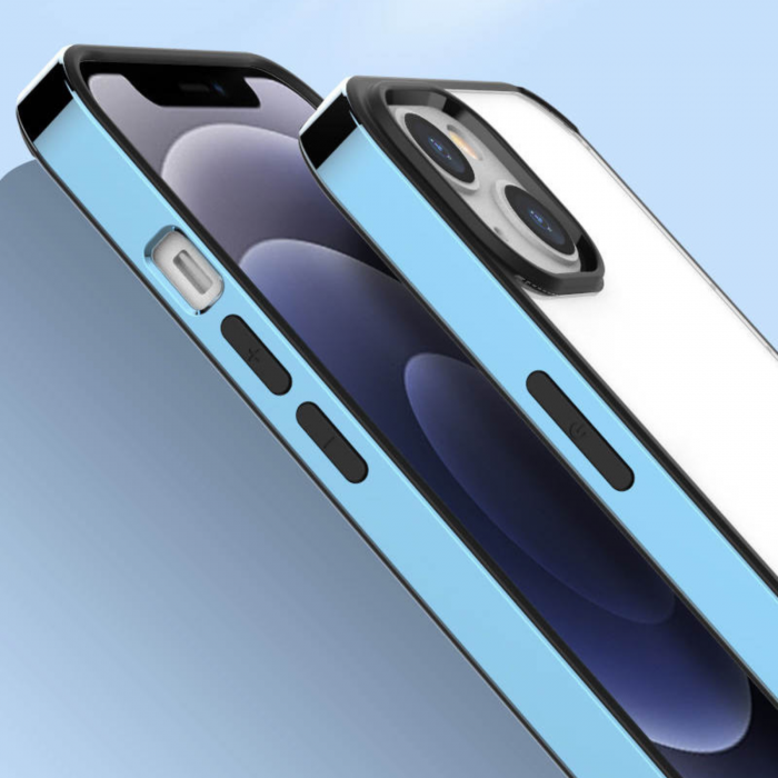 Husa Electroplated Frame pentru iPhone 14 Plus, Sierra Blue [3]