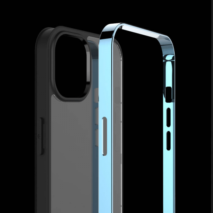 Husa Electroplated Frame pentru iPhone 13 Pro Max, Sierra Blue [8]
