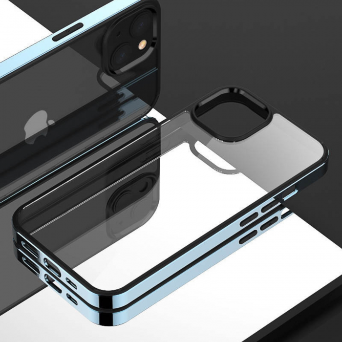 Husa Electroplated Frame pentru iPhone 13 Pro Max, Sierra Blue [6]