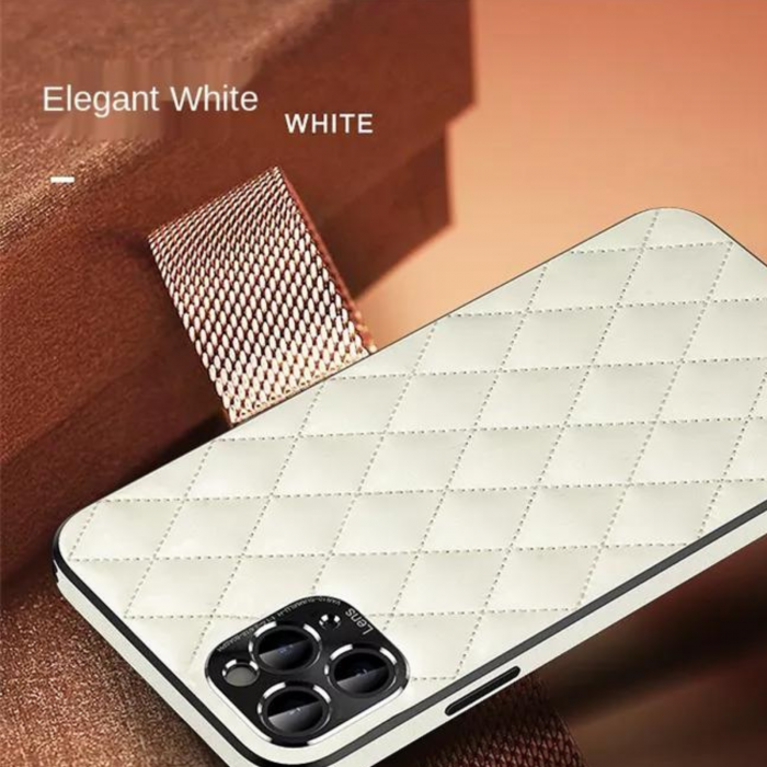 Husa Elegant, Piele, pentru iPhone 14 Pro, Alba [4]