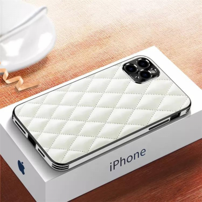 Husa Elegant, Piele, pentru iPhone 14 Pro, Alba [2]