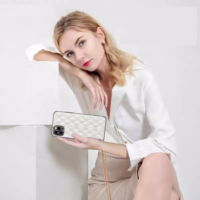 Husa Elegant, Piele, pentru iPhone 14 Pro, Alba [7]