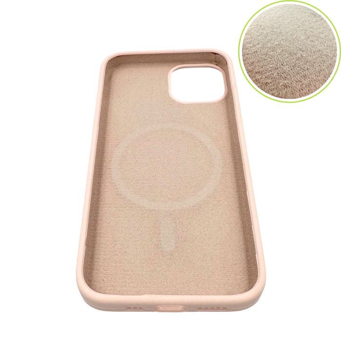 Husa iPhone 12/ 12 Pro din Silicon cu Microfibra la Interior si MagSafe, Pink [5]