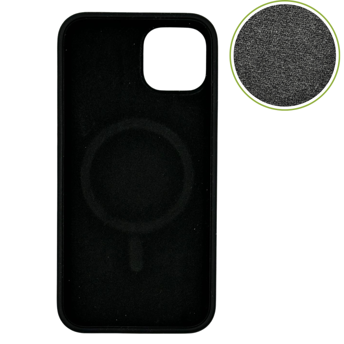Husa iPhone 15 din Silicon cu Microfibra la Interior si MagSafe, Black [6]