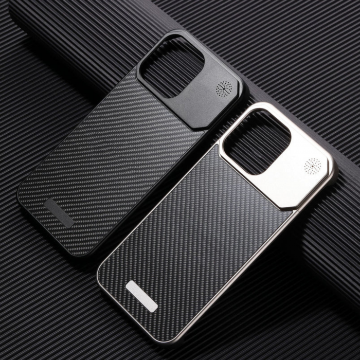 Husa iPhone 16, Dur Aluminiu si Carbon cu MagSafe, Black [5]
