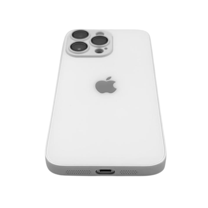 Husa iPhone 14 Pro Max, AG Glass MagSafe, Sticla si Silicon cu Protectie Lentile Camera, Alb Perlat - Mat [2]