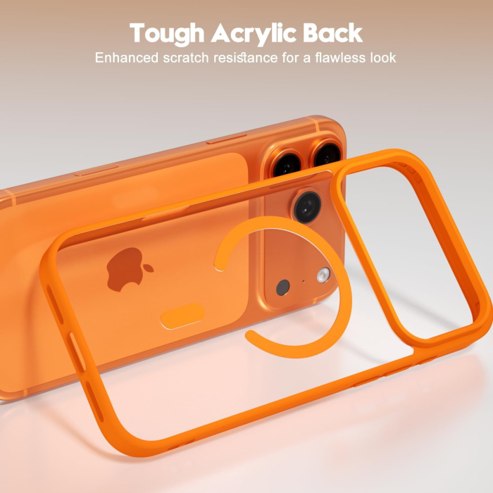 Husa iPhone 16 Pro Max, Crystal Clear MagSafe, Orange [2]