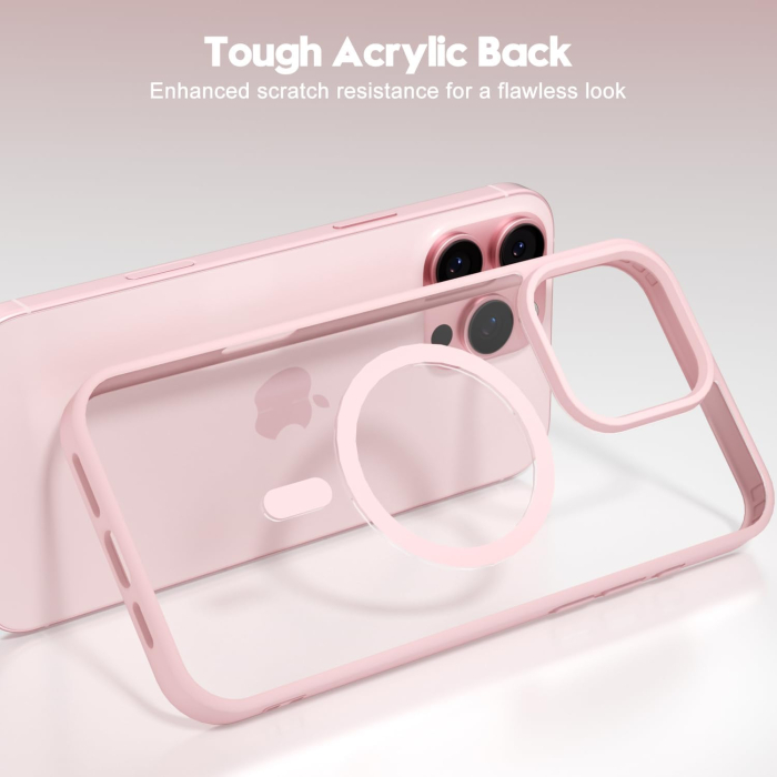 Husa iPhone 16 Pro Max, Crystal Clear MagSafe, Pink [2]