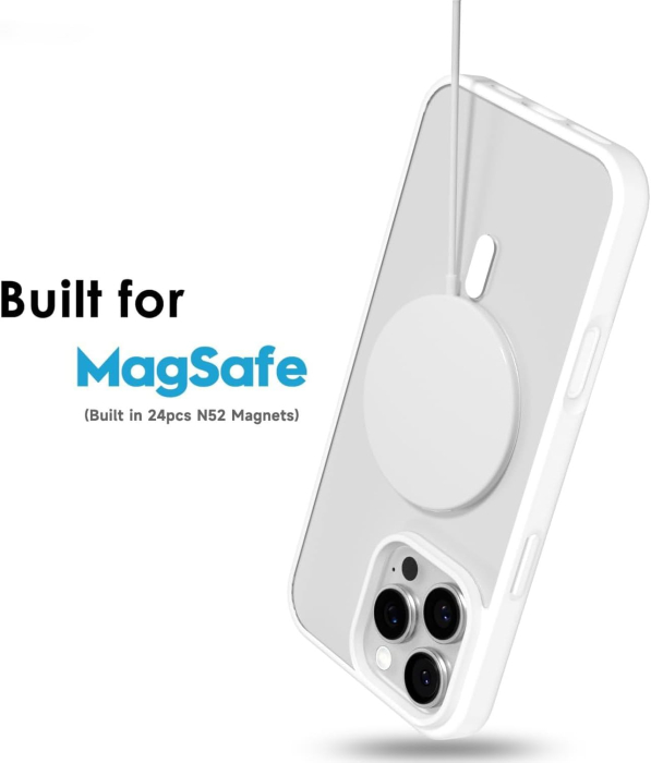 Husa iPhone 15 Pro, Crystal Clear MagSafe, White [5]
