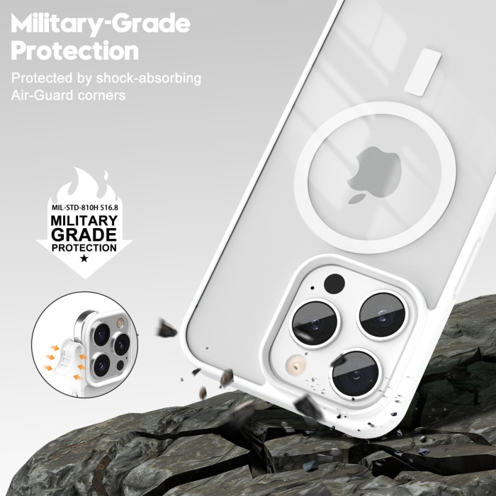 Husa iPhone 14 Pro Max, Crystal Clear MagSafe, White [3]