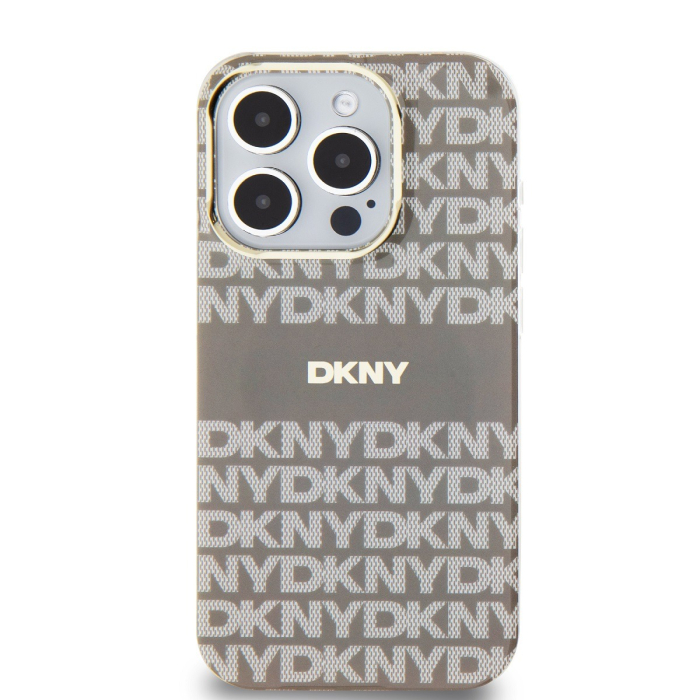 Husa iPhone 14 Pro Max, DKNY PC/TPU Repeat Pattern Tonal Stripe Magsafe, Crem [2]