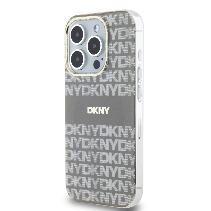 Husa iPhone 14 Pro Max, DKNY PC/TPU Repeat Pattern Tonal Stripe Magsafe, Crem [3]