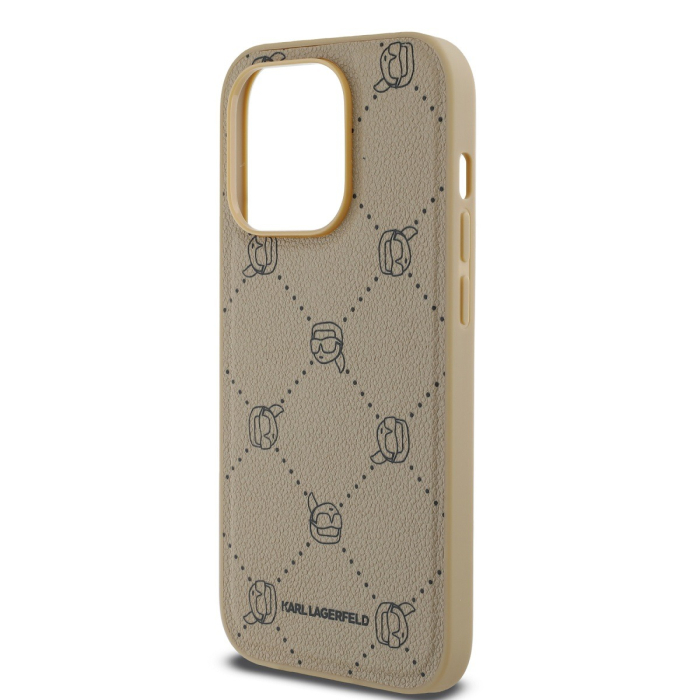 Husa iPhone 14 Pro Max, Karl Lagerfeld PU Karl Heads Pattern MagSafe, Beige [4]