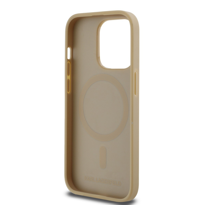Husa iPhone 14 Pro Max, Karl Lagerfeld PU Karl Heads Pattern MagSafe, Beige [5]