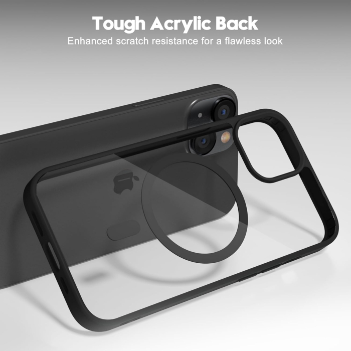 Husa iPhone 15, Crystal Clear MagSafe, Black [2]