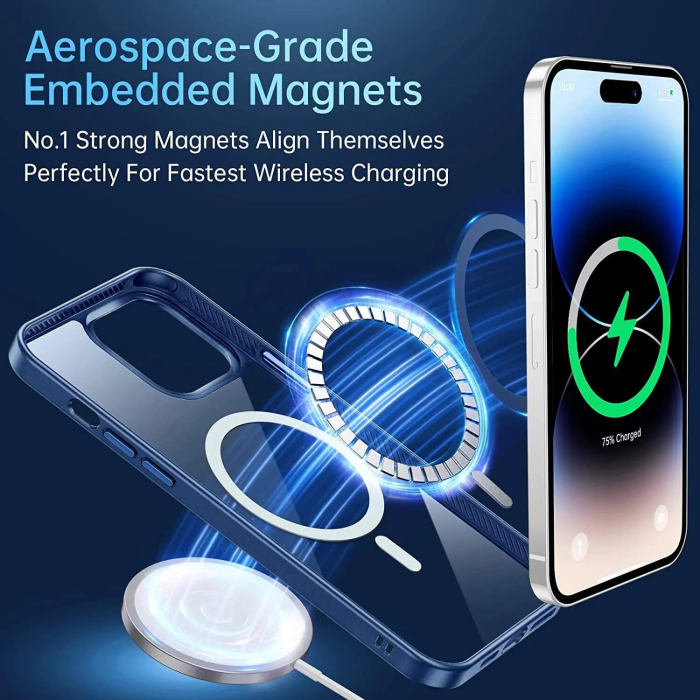 Husa iPhone 14 Pro Max, Crystal Clear MagSafe, Deep Blue [3]