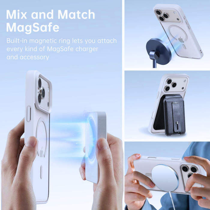 Husa iPhone 16 Pro, Crystal Clear MagSafe, Gri Titan [3]