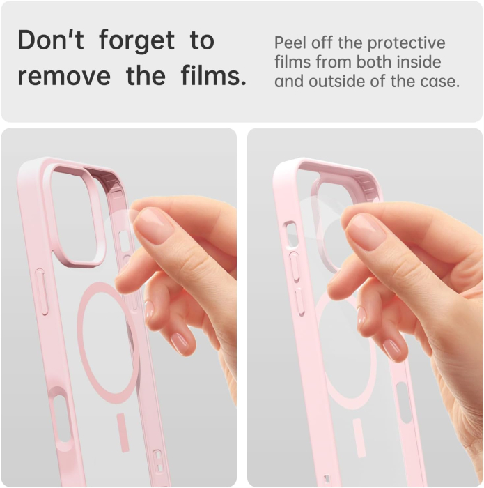 Husa iPhone 16 Pro Max, Crystal Clear MagSafe, Pink [6]