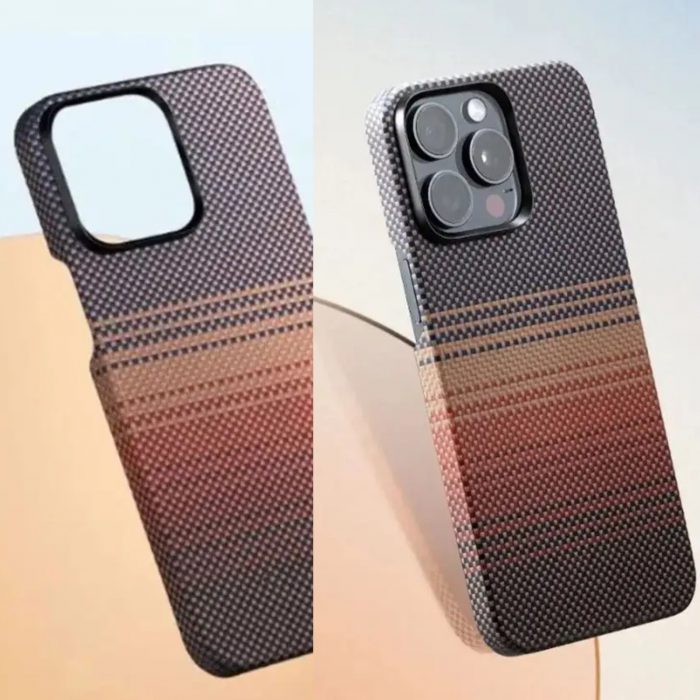 Husa iPhone 15 Pro Max, Kevlar Aramid Fiber with MagSafe, Orange Sunset [3]