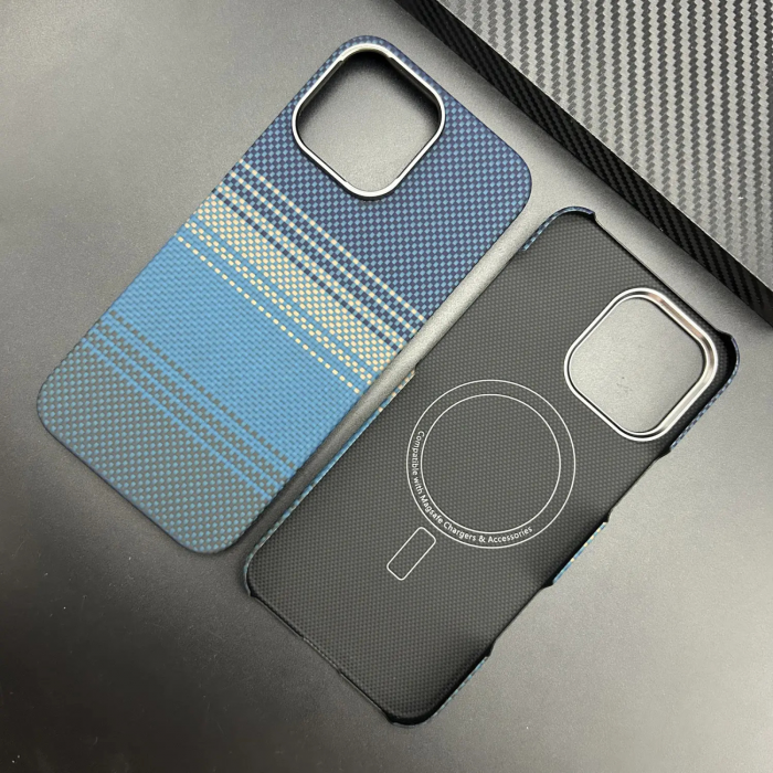 Husa iPhone 16 Pro Max, Kevlar Aramid Fiber with MagSafe, Blue Moonrise [4]