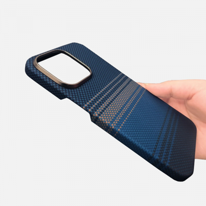 Husa iPhone 15 Pro Max, Kevlar Aramid Fiber with MagSafe, Blue Moonrise [8]