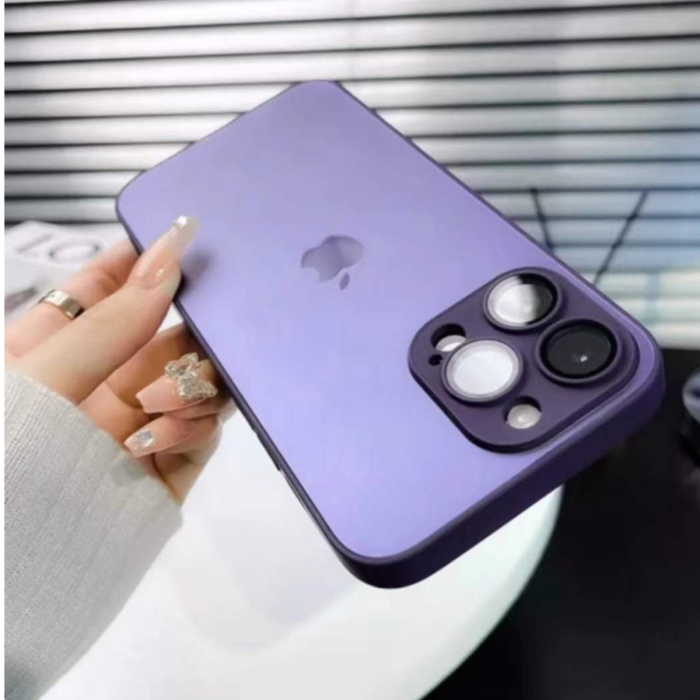 Husa iPhone 15 Pro Max, AG Glass MagSafe, Sticla si Silicon cu Protectie Lentile Camera, Deep Purple - Mat [3]