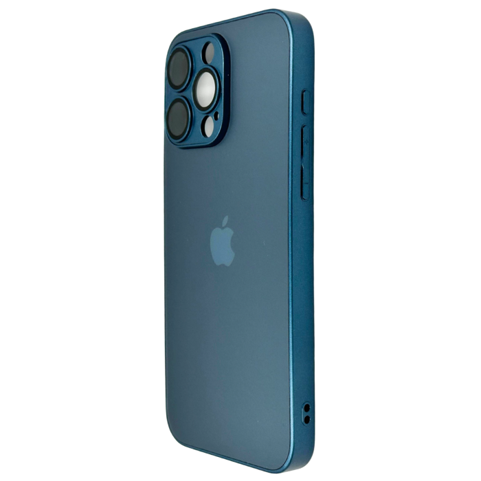 Husa iPhone 15 Pro Max, AG Glass MagSafe, Sticla si Silicon cu Protectie Lentile Camera,Royal Blue - Mat [3]