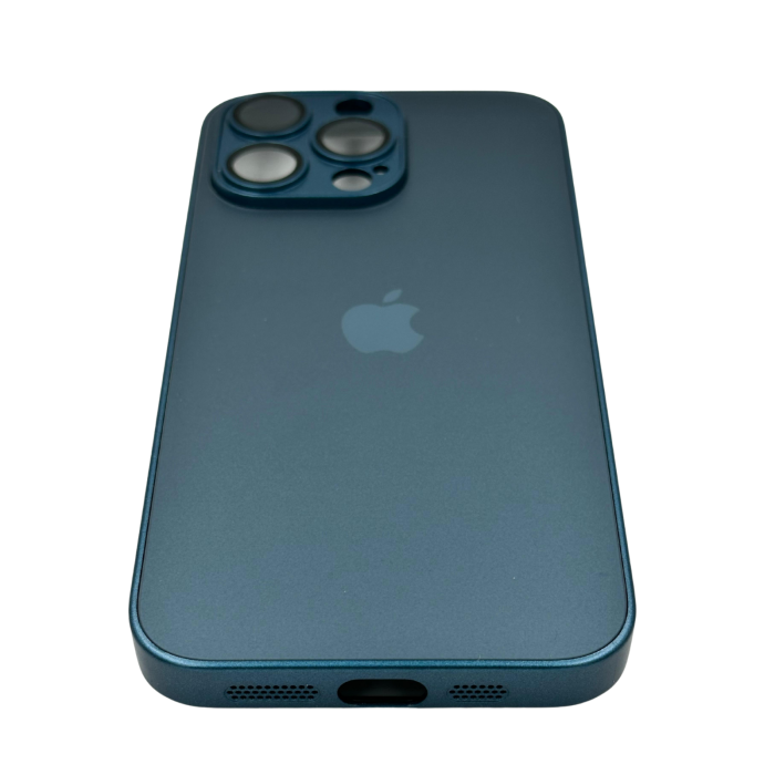 Husa iPhone 15 Pro Max, AG Glass MagSafe, Sticla si Silicon cu Protectie Lentile Camera,Royal Blue - Mat [4]