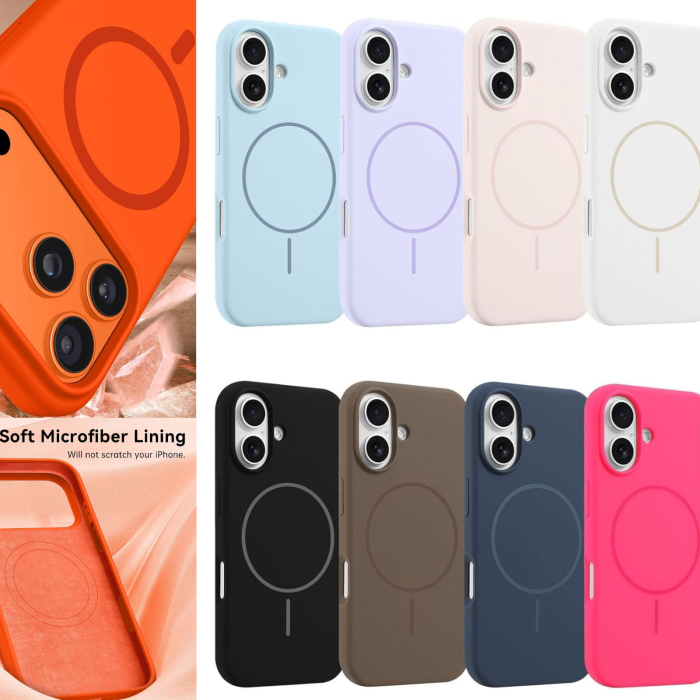 Husa iPhone 16 Pro din Silicon cu Microfibra la Interior si MagSafe, Dragon Fruit [4]