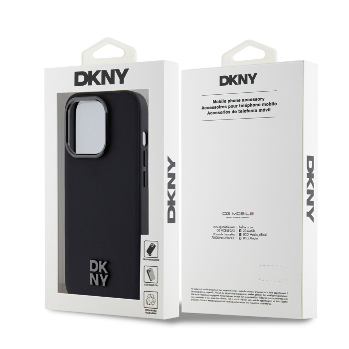 Husa iPhone 15 Pro Max, DKNY PU Leather Stack Logo Magsafe, Black [6]