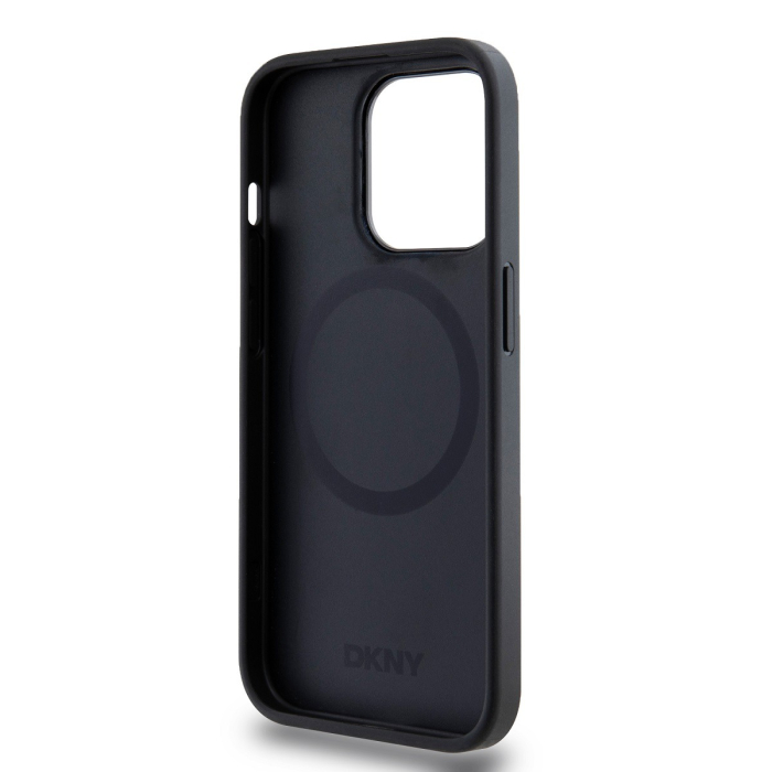Husa iPhone 15 Pro Max, DKNY PU Leather Stack Logo Magsafe, Black [5]
