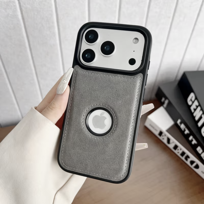 Husa iPhone 17 Pro, Business din Piele, Grey [3]