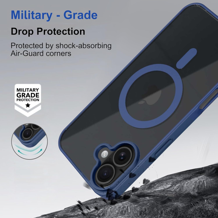 Husa iPhone 16, Crystal Clear MagSafe, Deep Blue [5]